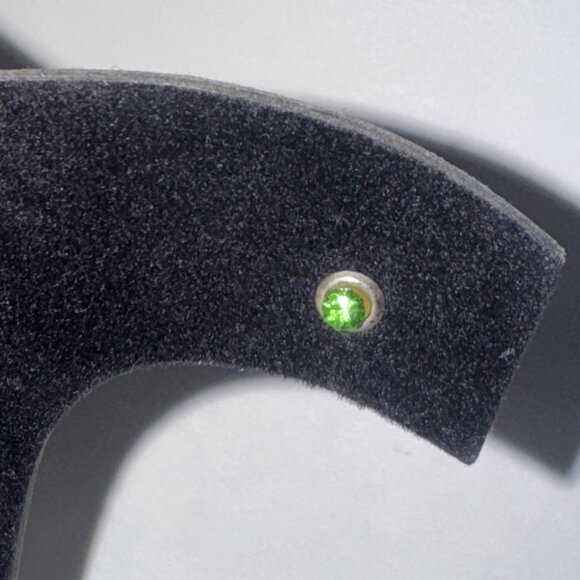 5 Mm Round Green Cz And Sterling Post Earrings - Picture 6 of 12